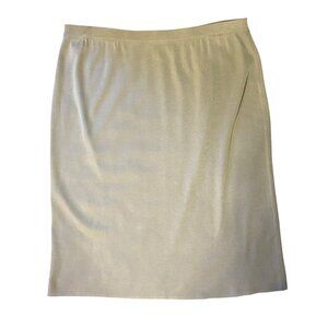 $165 Ming Wang XL 18 Below The Knee Straight Skirt Gray Stretch Traveler Midi